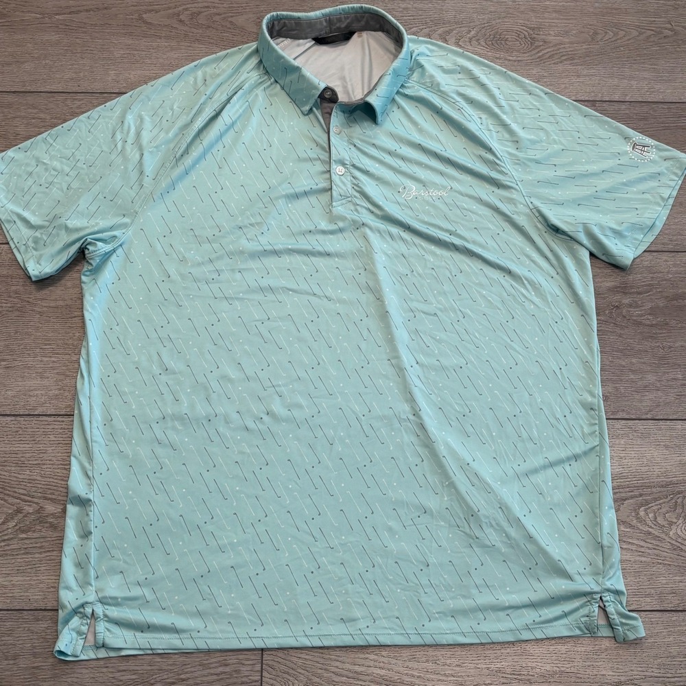 UNRL‎ Golf Polo Shirt Mens 2XL Green Barstool Performance Athletic Preppy Casual